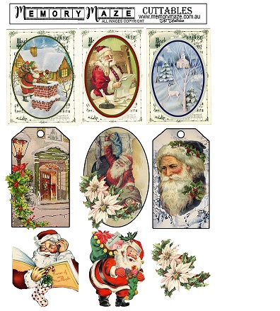 Vintage Christmas greeting tags . A4. Ideal for your Christmas c